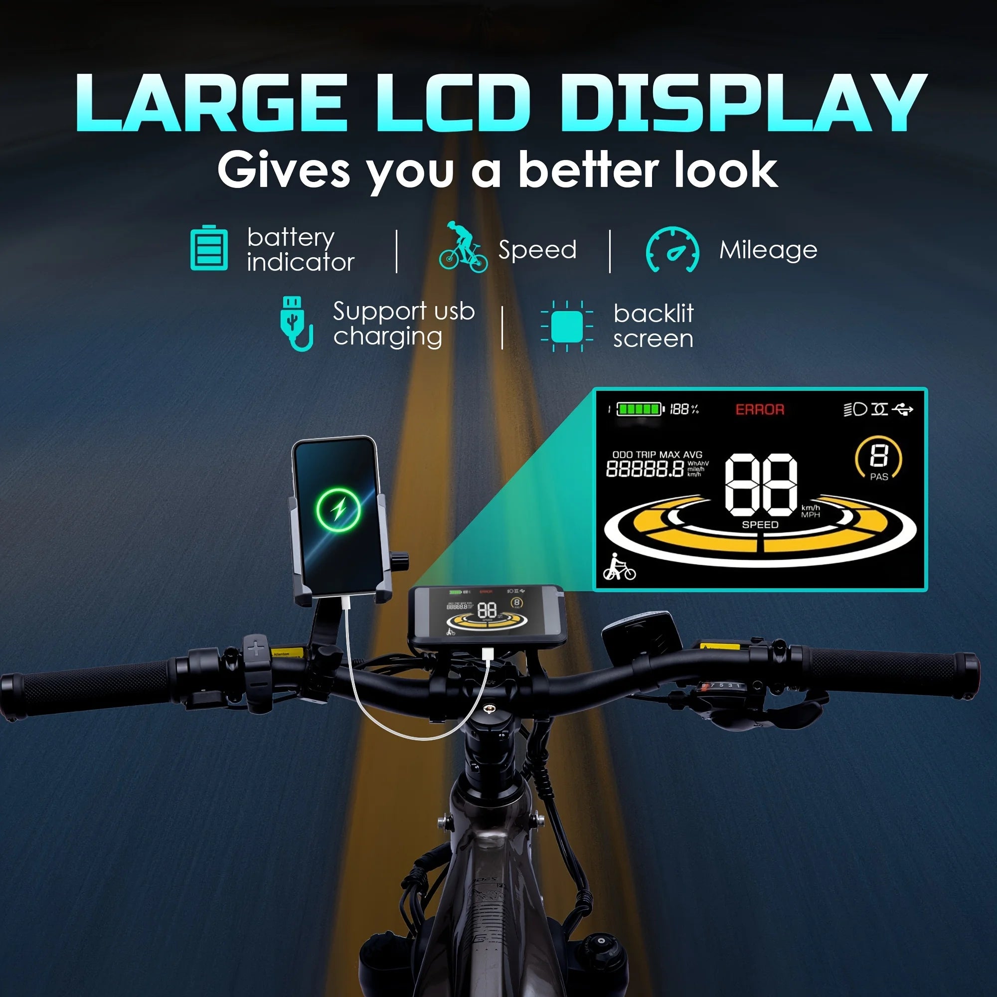 Adult electric bicycle tire 26 inch 52V750W motor 17AH high-quality battery cell mountain motorcycle with front shock absorber AXSSIBLZ