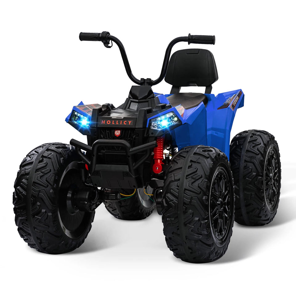 24V Kids ATV,Two Seater Ride on Car 4WD Quad Electric Vehicle,4x100W Powerful Engine with 7AHx2 Large Battery Accelerator Handle AXSSIBLZ