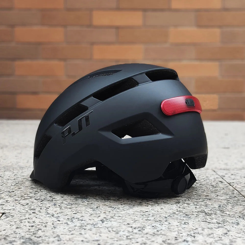 PJT NightRider Helmet – In-Mold MTB & Road Helmet with USB Rechargeable Safety Tail Light AXSSIBLZ