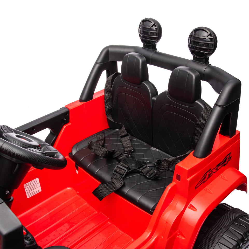 Kids Ride On Truck Car 12V 7A W/Parents Remote Control Electric Car 3 Speed Adjustable Power Display MP 3LED Light Safety Belt AXSSIBLZ