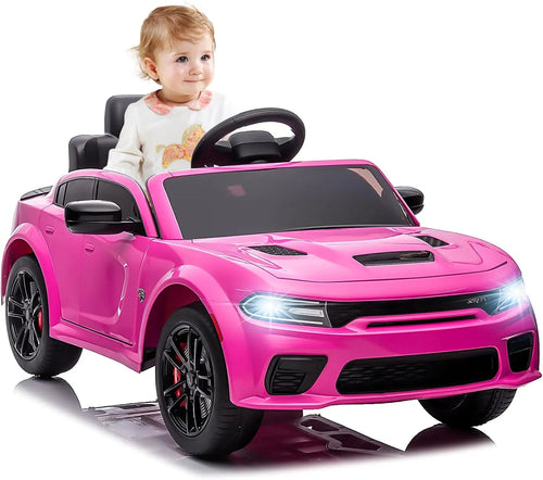 12V Licensed Dodge Charger SRT Hellcat Kids Electric Ride On Car,Battery Powered 4-Wheels Ride on Toy,with Parental Remote Contr AXSSIBLZ