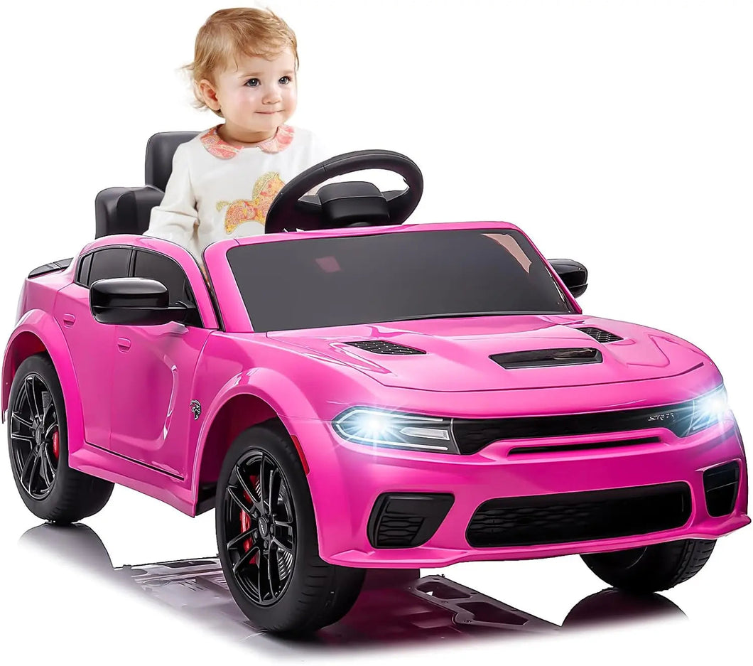 12V Licensed Dodge Charger SRT Hellcat Kids Electric Ride On Car,Battery Powered 4-Wheels Ride on Toy,with Parental Remote Contr AXSSIBLZ