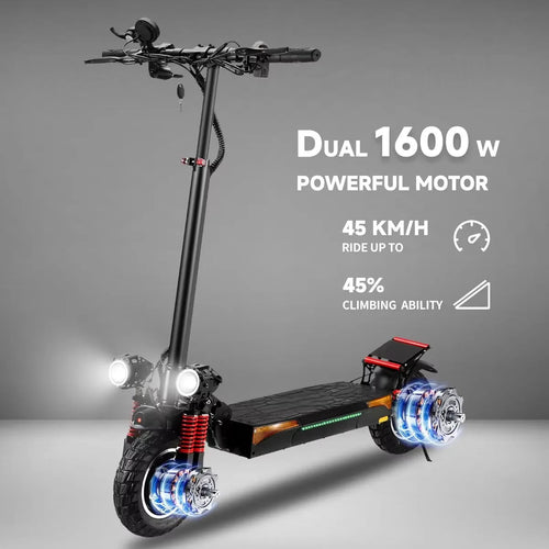New X4 shipped from China warehouse 1600W dual motor 10-inch off-road electric scooter 48V 18AH foldable adult mobility scooter AXSSIBLZ
