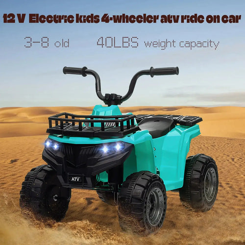 Kids Ride On ATV, 12V Battery Powered Electric Vehicle With Remote Control, 4-Wheeler Quad ATV Play Car For Boys Girls AXSSIBLZ
