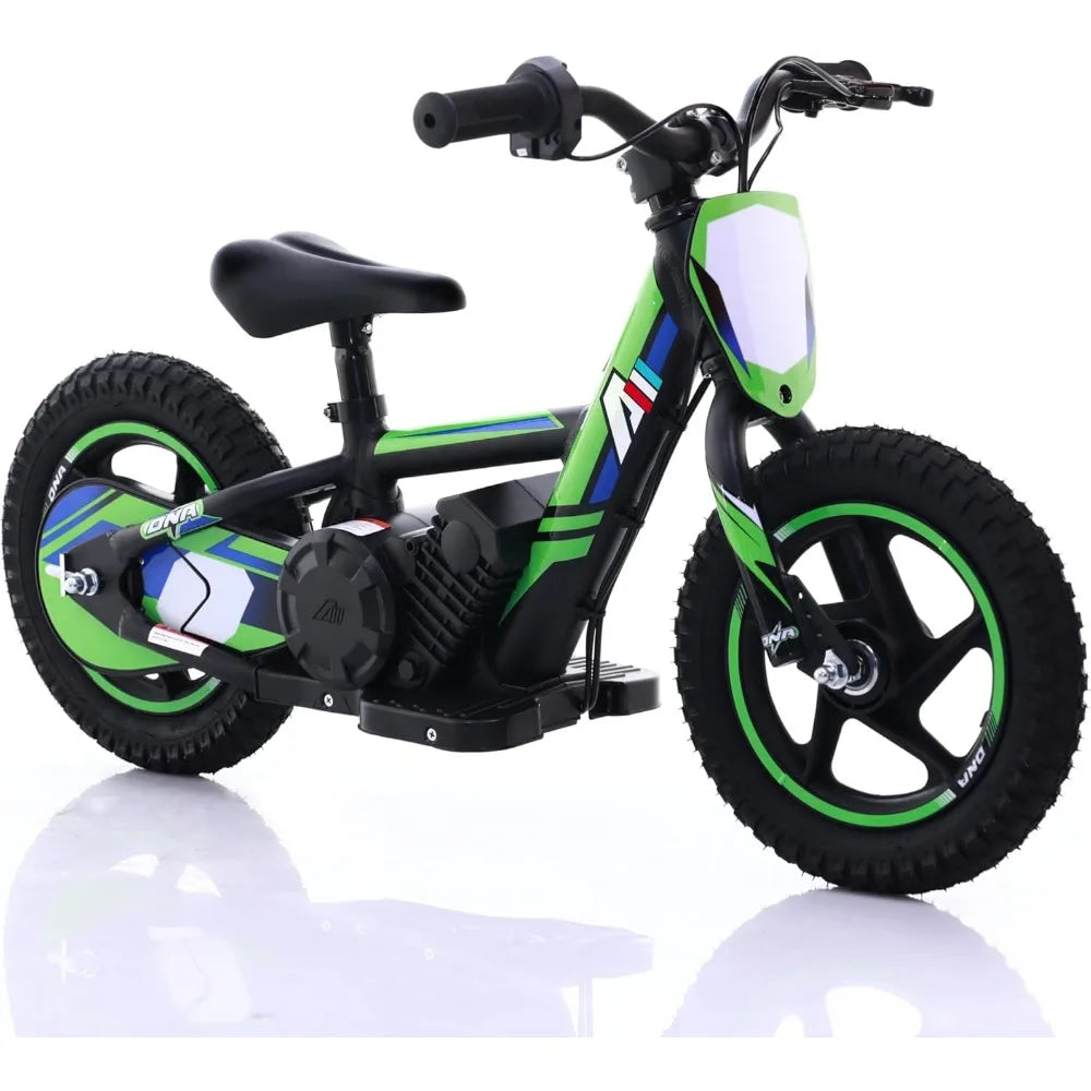 Adventure Mini 170/340W Electric Motorcycle – Kid's Off-Road Balance Bike, 10/12MPH, Perfect for Ages 3-12 AXSSIBLZ