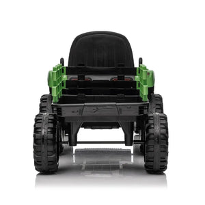 24V 400W Powered Electric Tractor Toy  with Trailer, W/Remote Control,Three Speed Adjustable,Bluetooth,Two-point Safety Belt. AXSSIBLZ