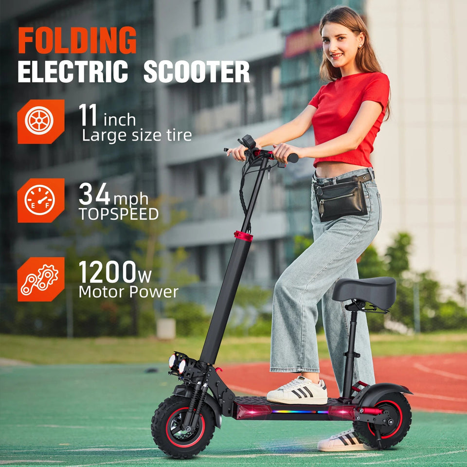 E-Scooter J11MAX Foldable Waterproof Adult Electric Scooter 11 "off-road tires 48V 1200W 18Ah Configuration Smart AXSSIBLZ