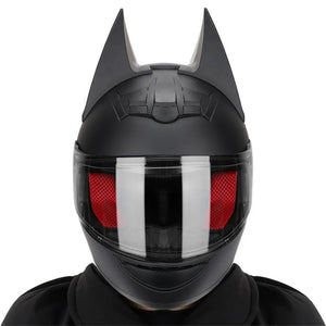 Motorcycle Helmet Full Face Bat Ears For Man Detachable Horns Summer Breathable Motorcross Racing MotorBike Safety Moto Helmets AXSSIBLZ