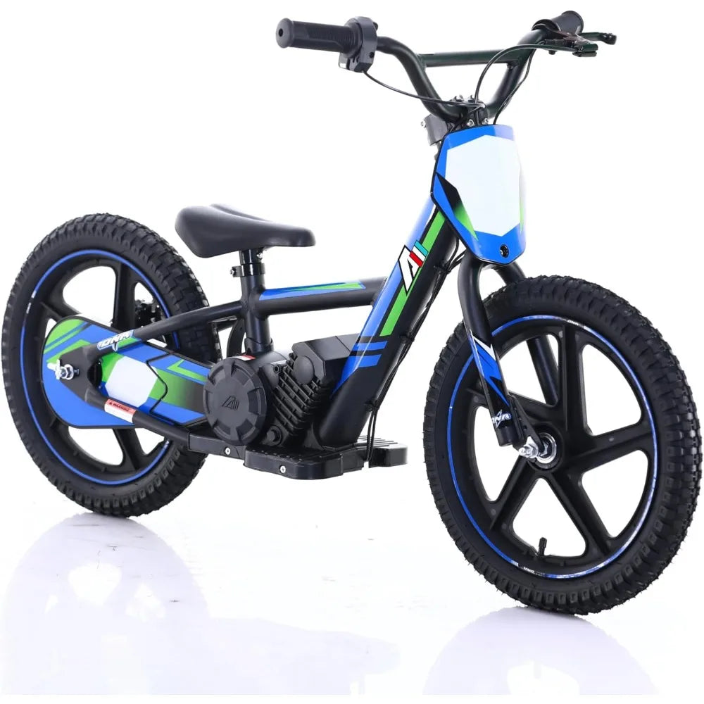 Adventure Mini 170/340W Electric Motorcycle – Kid's Off-Road Balance Bike, 10/12MPH, Perfect for Ages 3-12 AXSSIBLZ