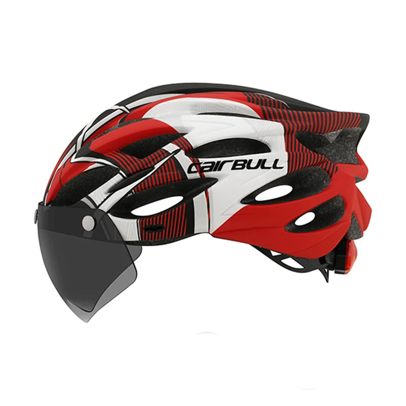 Lightweight Bicycle Helmet MTB Mountain Road Comfortable Breathable Led Safety Bike Helmets Men Women Detachable Goggles 54-62CM AXSSIBLZ