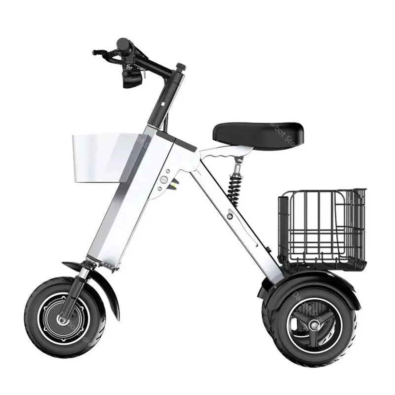 3S Electric Folding Tricycle With Removable Basket, Camping Trailer - AXSSIBLZ