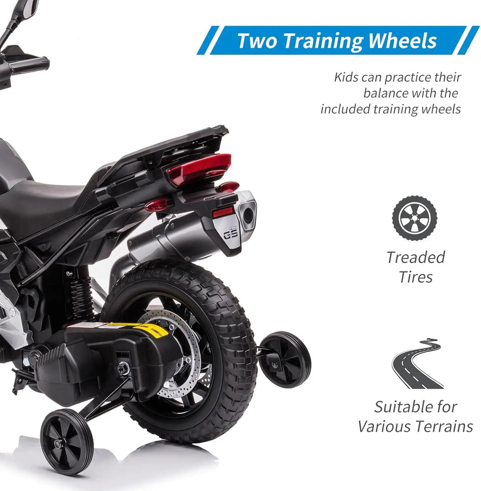 12V 7AH Ride On Motorcycle, Licensed Kids Motorcycle, High/Low Speed, EVA Tire, LED Headlights, Spring Suspension, Music,Ride On AXSSIBLZ